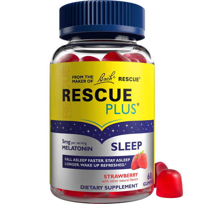 Bach RESCUE PLUS Sleep 60 Gummies Natural Strawberry Flavor