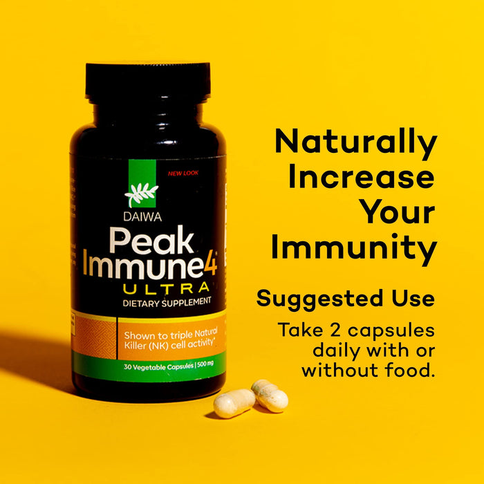 Daiwa PeakImmune4 Ultra Natural Immune Support Supplement 30 Veg Capsules