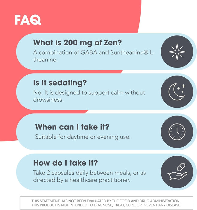 Allergy Research Group 200 mg of Zen 120 Veg Capsules