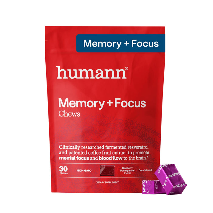 Humann Memory + Focus Chews, 30 Count( Blueberry/Pomegranate)