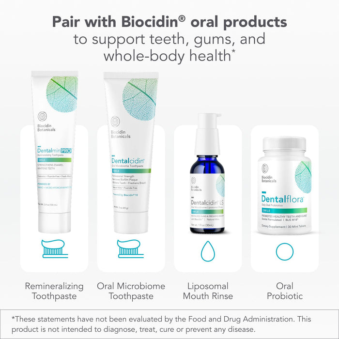 Biocidin Dentalcidin Mint Fluoride Free Whitening Toothpaste, 3 Oz