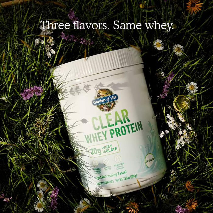 Garden of Life Clear Whey Protein Powder, Unflavored, 13.8oz