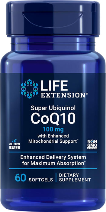 Life Extension Super Ubiquinol CoQ10 100 mg w/Mitochondrial Support 60 Softgels