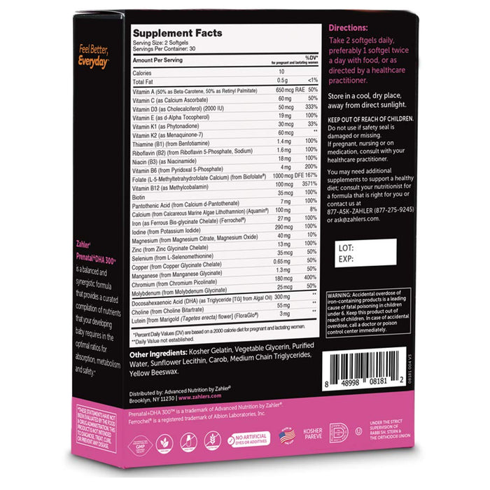 Zahler Prenatal Plus DHA 60 Count