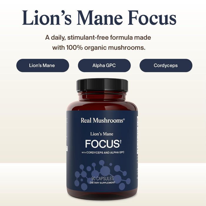 Real Mushrooms Lion’s Mane Focus Capsules - 90 Count