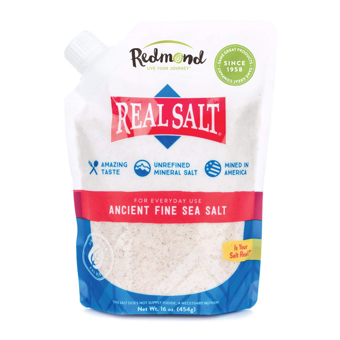 Redmond Real Salt - Ancient Fine Sea Salt 16 Ounce Pouch