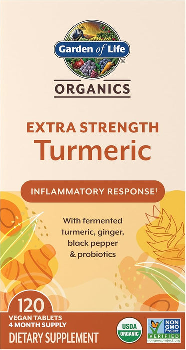 Garden of Life Organics Extra Strength Turmeric - 120 Tablets