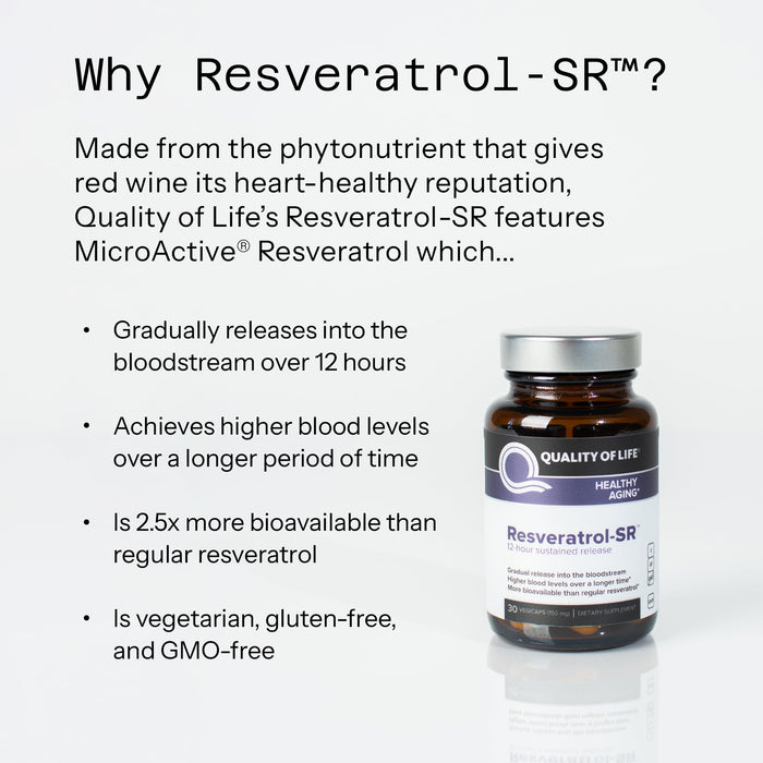 Quality of Life Resveratrol SR - 30 Vegicaps