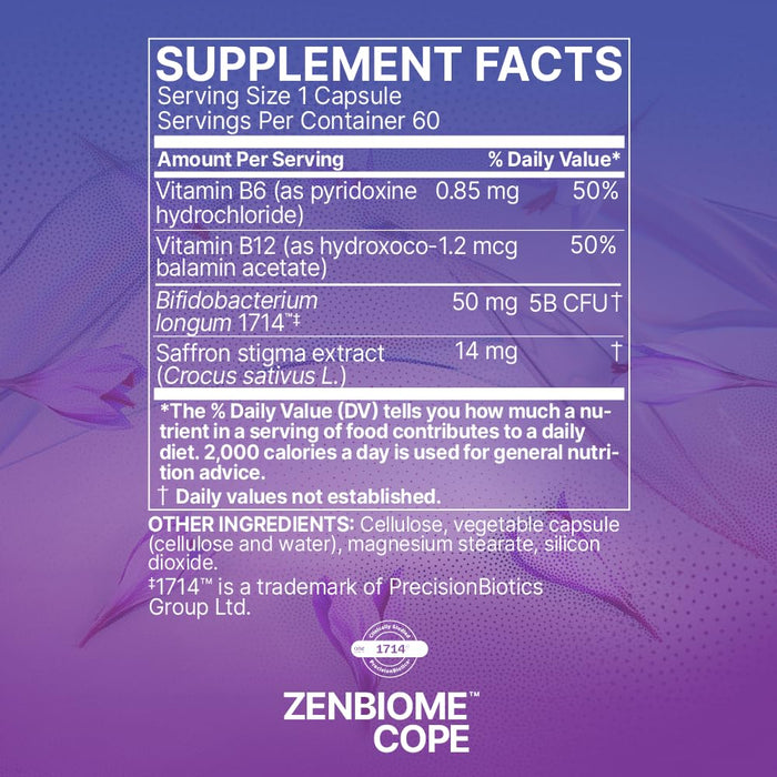 Microbiome Labs Zenbiome COPE - Probiotic Mood Support Supplement 60 Capsules
