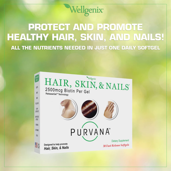 Wellgenix Purvana Hair, Skin, and Nails Vitamin One a Day 30 softgels