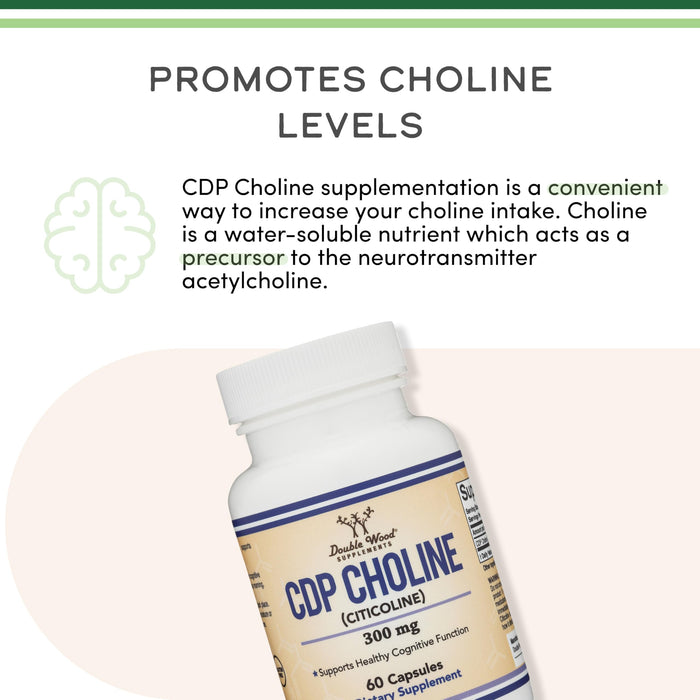 Double Wood - CDP Choline (Citicoline) 300mg - 60 Ct