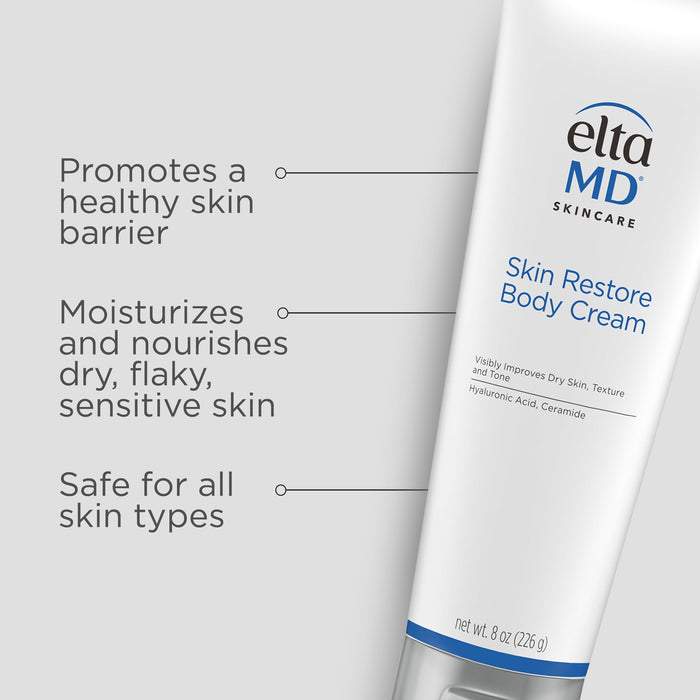 EltaMD Skin Restore Body Cream, Fragrance-Free Lotion, 8 oz Tube
