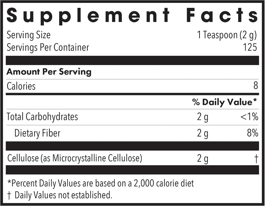 Allergy Research Group - Cellulose Powder - Insoluble Fiber, Colon Health - 250 Grams (8.8 oz)