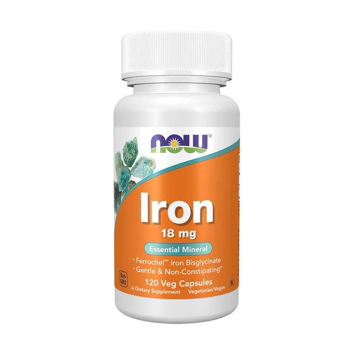 NOW Foods Supplements Iron 18 mg 120 Veg Capsules