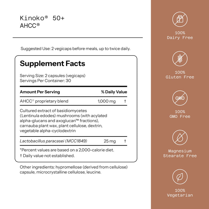Quality of Life AHCC 50+ - 60 Vegicaps