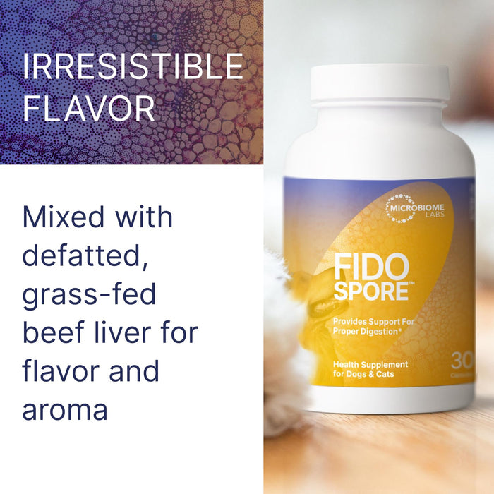 Microbiome Labs Fidospore - Dog Probiotics for Digestive Immune Support  - 30 Capsules