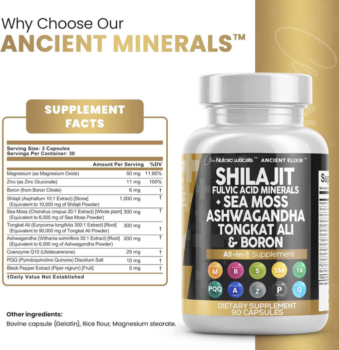 Clean Nutraceuticals Shilajit Supplement 90 Count