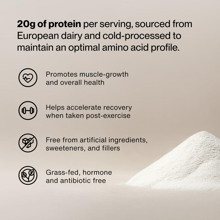 Momentous Grass-Fed Whey Protein Isolate Powder, Unflavored 20 Servings