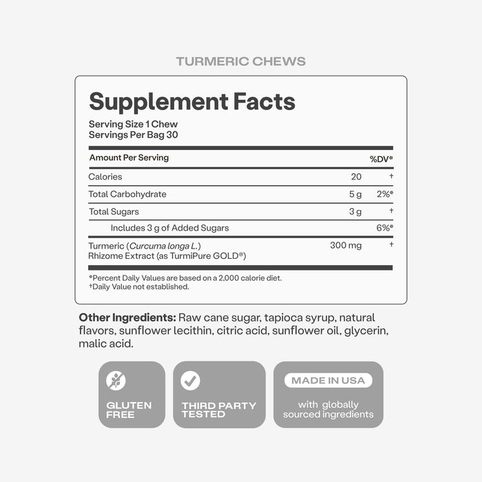 Humann Turmeric Chews, Orange Citrus Flavor, 30 Ct