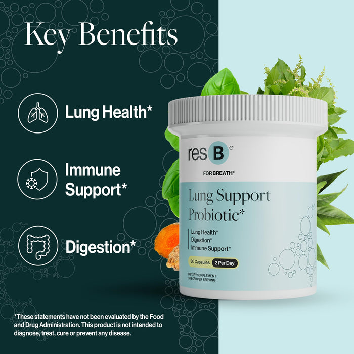 resB Lung Support Probiotic Supplement - 60 Capsules