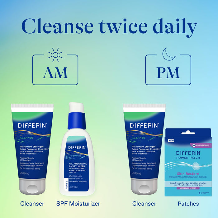 Differin Acne Foaming Cleanser with 10% Benzoyl Peroxide 5 oz.