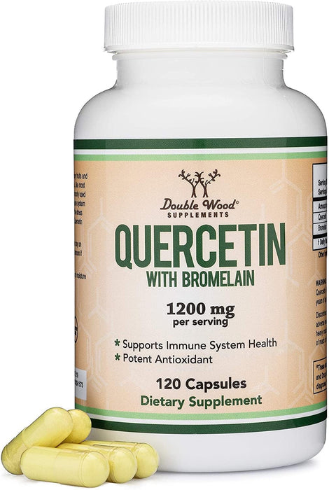 Double Wood Quercetin with Bromelain - 120 Capsules (1,200mg Servings) Gluten Free