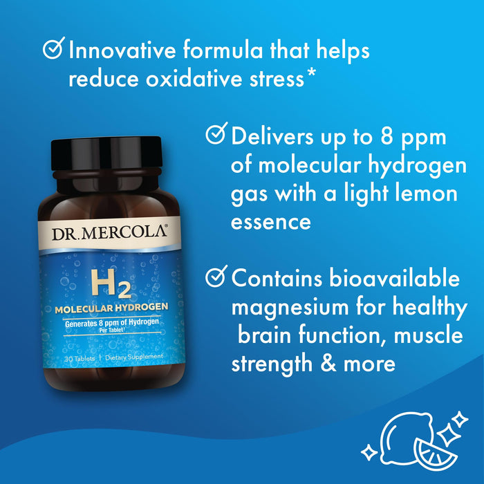 Dr. Mercola H2 Molecular Hydrogen - 30 Tablets (30 Servings)
