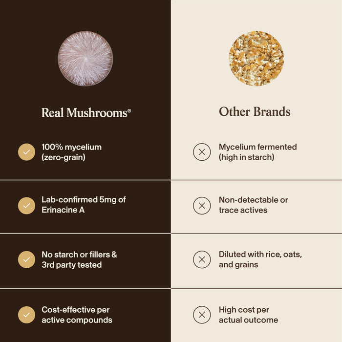 Real Mushrooms Real Mycelium – 60 Capsules