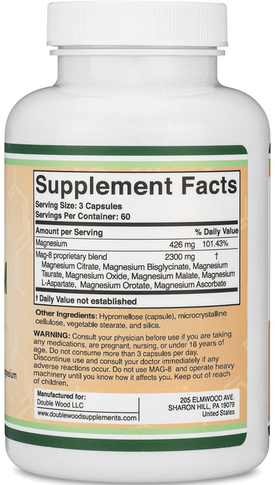 Double Wood Magnesium Complex Supplement 180 Capsules