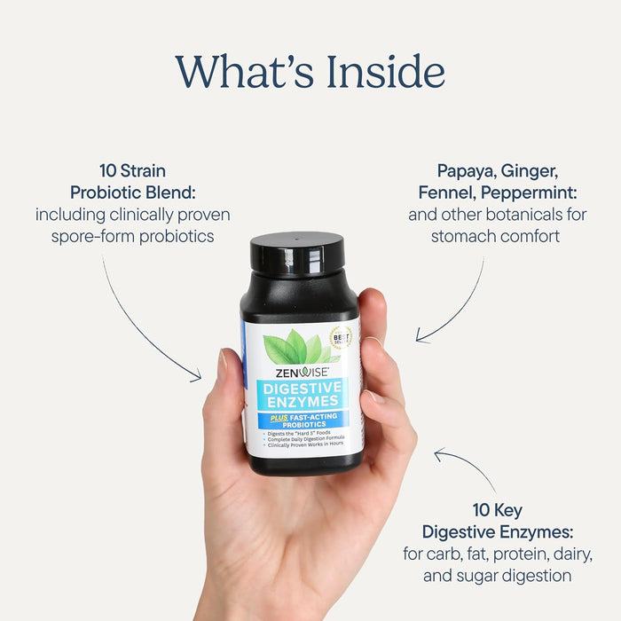 Zenwise Probiotic Digestive Multi Enzymes 180 Count