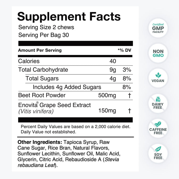 HumanN SuperBeets Heart Chews 60 Count