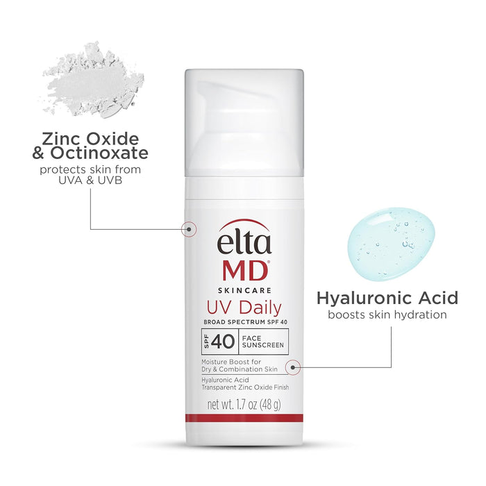 EltaMD UV Daily Face Sunscreen Zinc Oxide SPF 40 1.7 Oz Pump