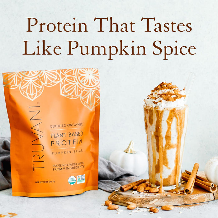 Truvani Vegan Pea Protein Powder Pumpkin Spice 20g 10 Servings