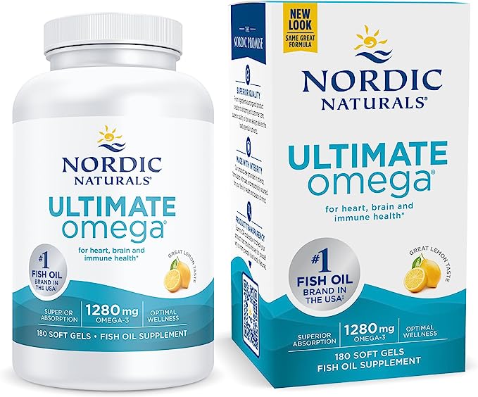 Nordic Naturals Ultimate Omega Lemon Flavor 180 Soft Gels 90 Servings