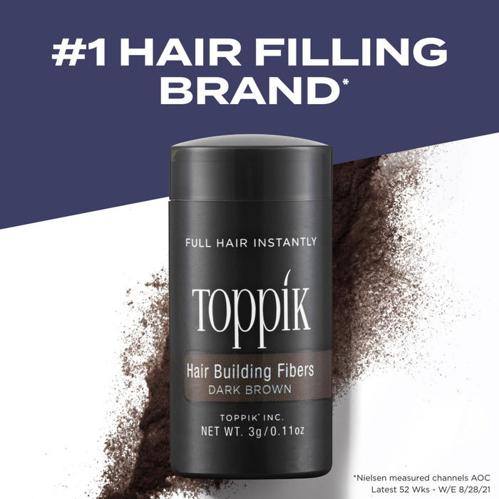 Toppik Hair Building Fibers, DARK BROWN, 12g  Fuller Looking Hair