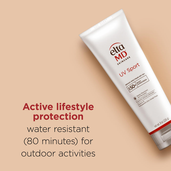 EltaMD UV Sport Sunscreen Lotion, SPF 50 Body Sunscreen - 8 oz Tube