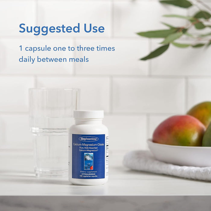 Allergy Research Group - Calcium Magnesium Citrate - 100 Vegetarian Capsules