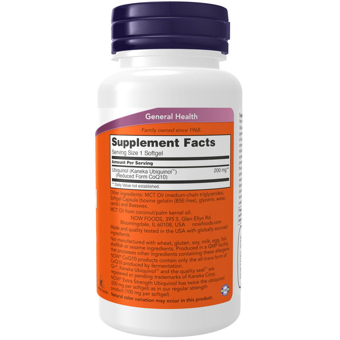 NOW Supplements, Ubiquinol 200 mg 60 Softgels