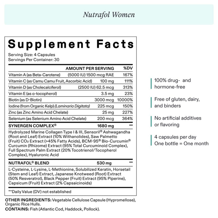 Nutrafol Women's Hair Growth Supplements 1 Refill Pouch 1 month supply