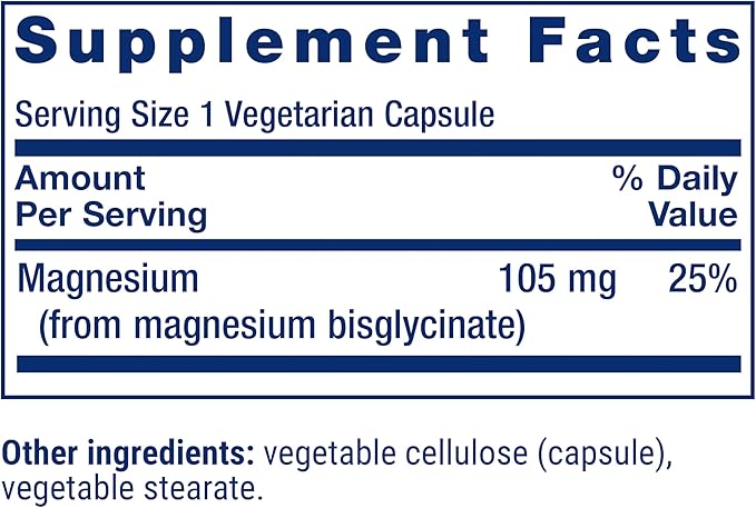 Life Extension Magnesium Glycinate 90 Vegetarian Capsules