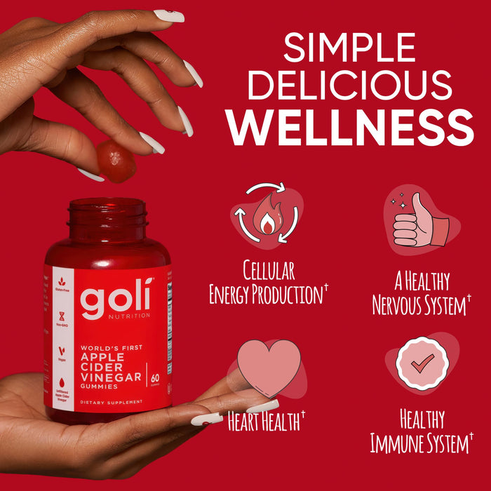 Goli Apple Cider Vinegar Gummies - Vitamin B12 - 60 Count