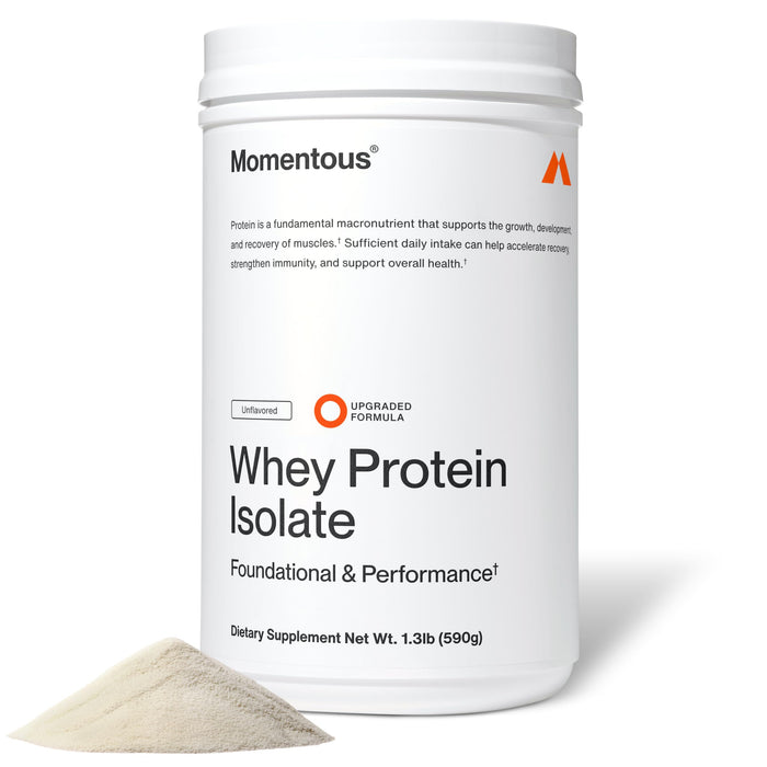 Momentous Grass-Fed Whey Protein Isolate Powder, Unflavored 20 Servings
