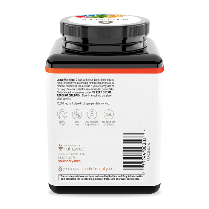 Youtheory Collagen with Vitamin C, 290 tablets Skin, Hair, Nails and Joint Support