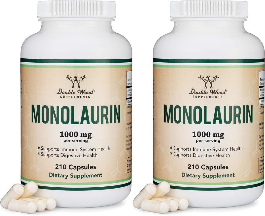 Double Wood Supplements - 2er Pack Monolaurin 1.000mg pro Portion - 2 x 210 Kapseln