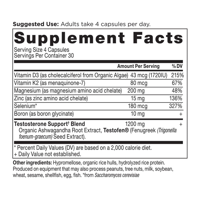 Ancient Nutrition Men's Testosterone Booster - 120 capsules