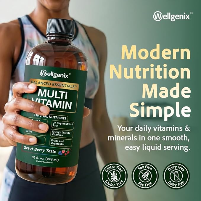 Wellgenix Balanced Essentials Liquid Nutritional Supplement, 32 Ounces - Very Berry