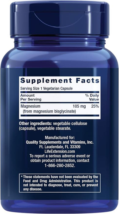 Life Extension Magnesium Glycinate 90 Vegetarian Capsules