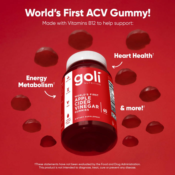 Goli Apple Cider Vinegar Gummies - Vitamin B12 - 60 Count