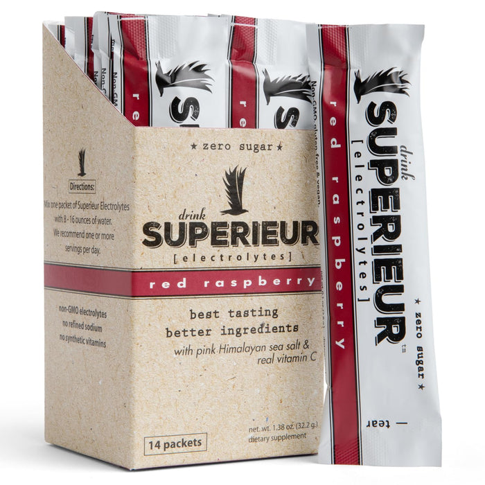 Superieur Electrolyte Powder Packets - Red Raspberry 14 Packets