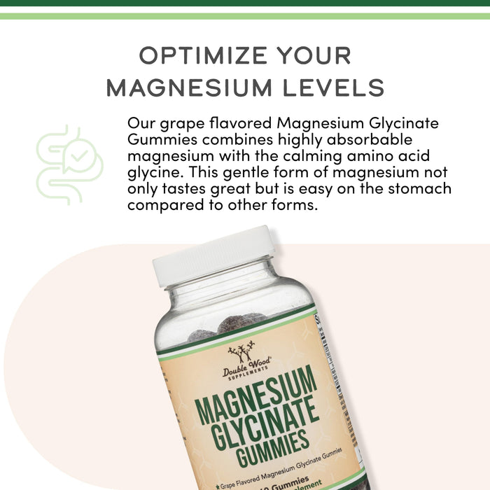 Double Wood Supplements Magnesium Glycinate Gummies 60 count